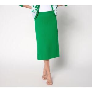 By Stacy London Cotton Knit A Line Midi Skirt Size XS Jolly Green Office Pull On